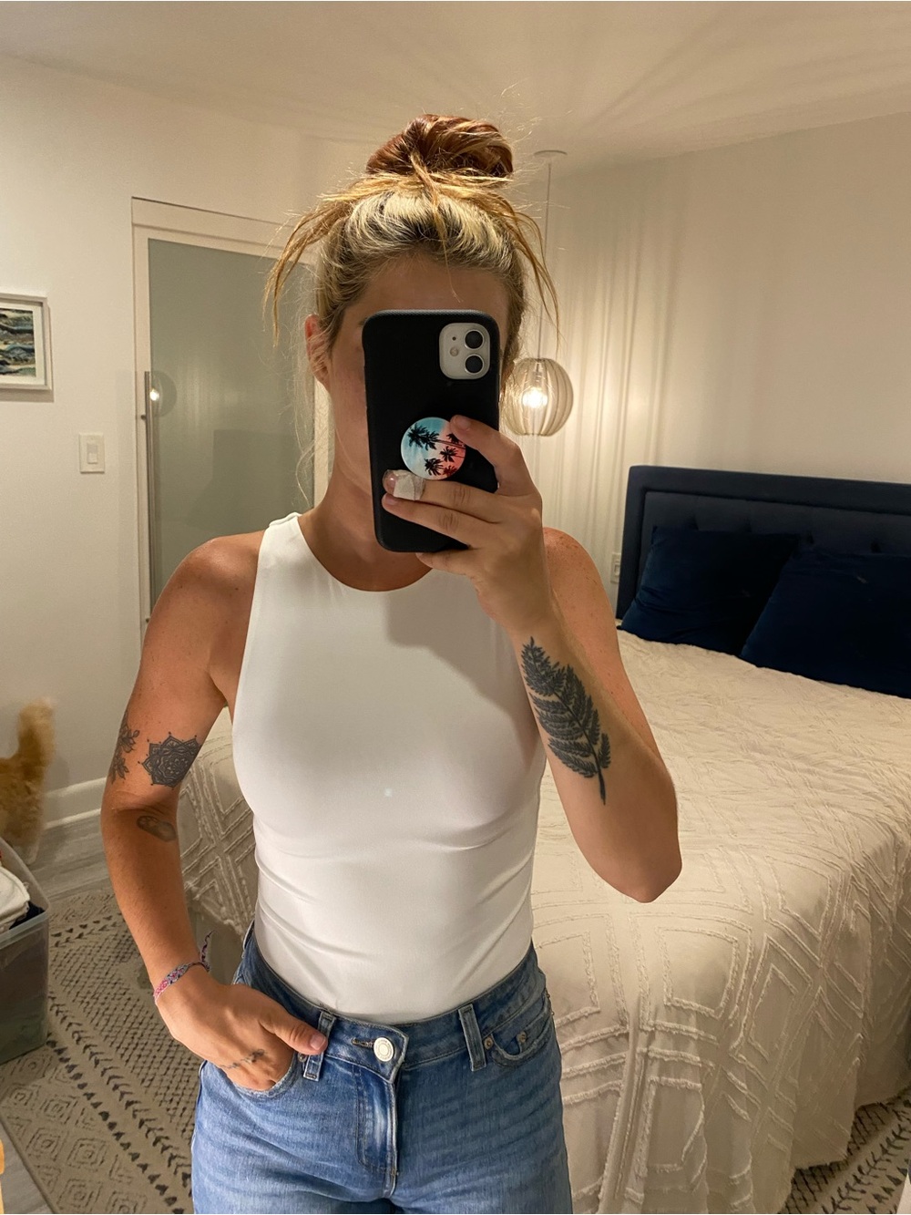 High-Neck White Bodysuit - Picture 2 of 4